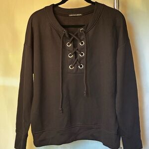 Harlowe & Graham Charcoal Lace-Up Hoodie